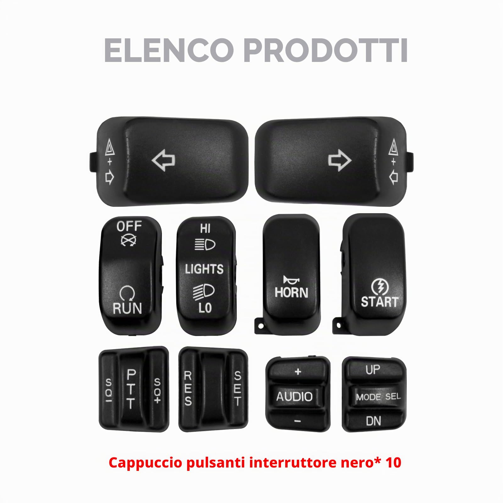 Cappucci per Alloggiamento Interruttore Comando Manuale Moto Compatibili con Harley FLHTCU FLHTK FLTRFLHTCU FLHTK FLTR FLTRU 1996-2013 Balck
