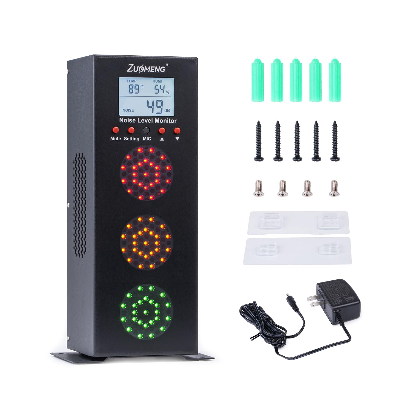 Photo 1 of Zuomeng Noise Detector with Traffic Light Alert & Adjustable dB Threshold & Volume, Temp & Humidity Display, for Classroom Noise Control, Fun Interaction for Easy Noise Management