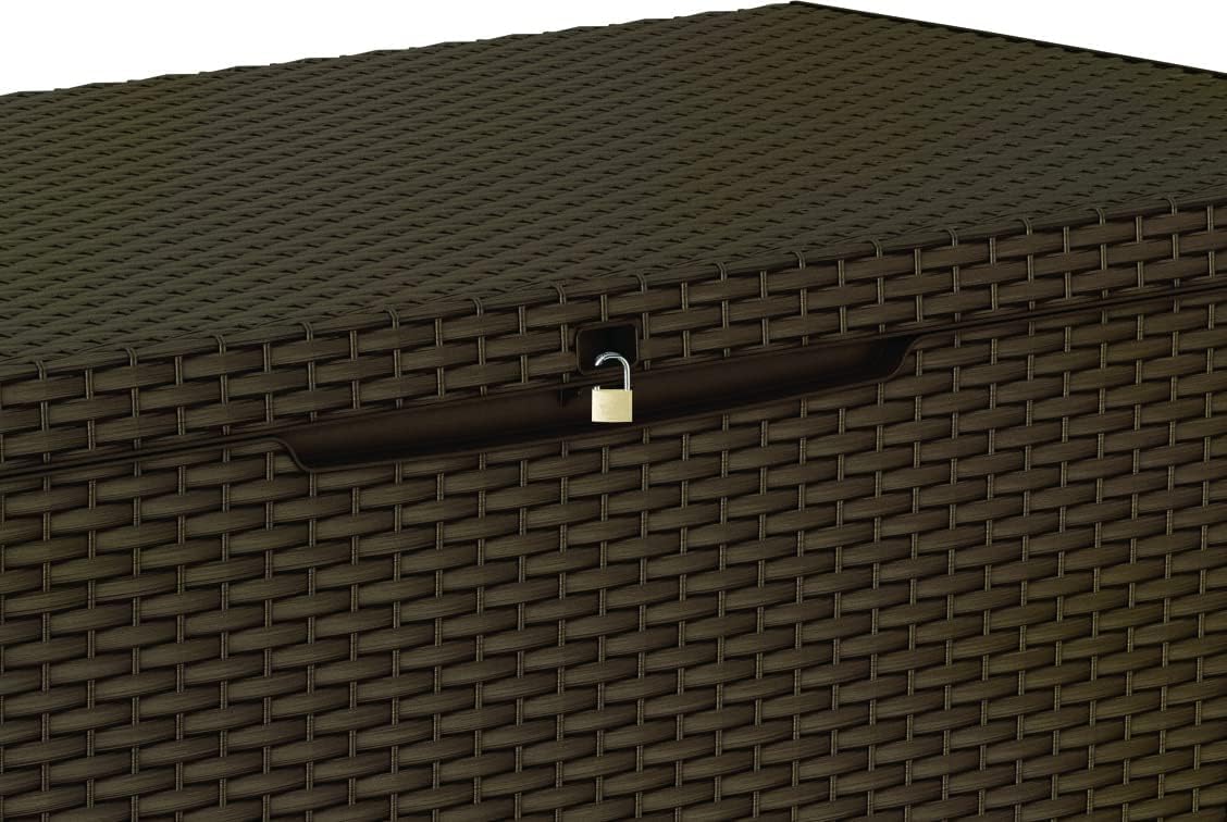 Keter Capri Coffre de rangement, capacité 305L, résine, marron, aménagement jardin et terrasse, 54 x 123 x 57 cm