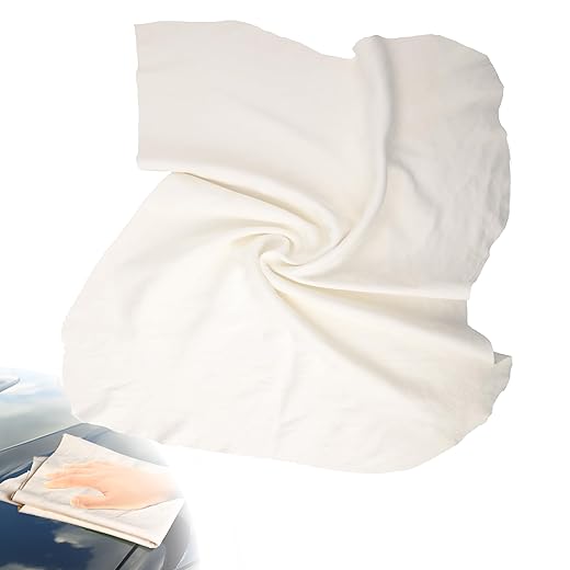 Chamois Towel for Car, Shammy Cloth for Car Drying 15" x 25" (2.5 sq ft), Absorber Towel for Car Chamois Cloth, Real Leather Reusable Washing Shammy for Car Drying, Window Glass Cleaning, Home