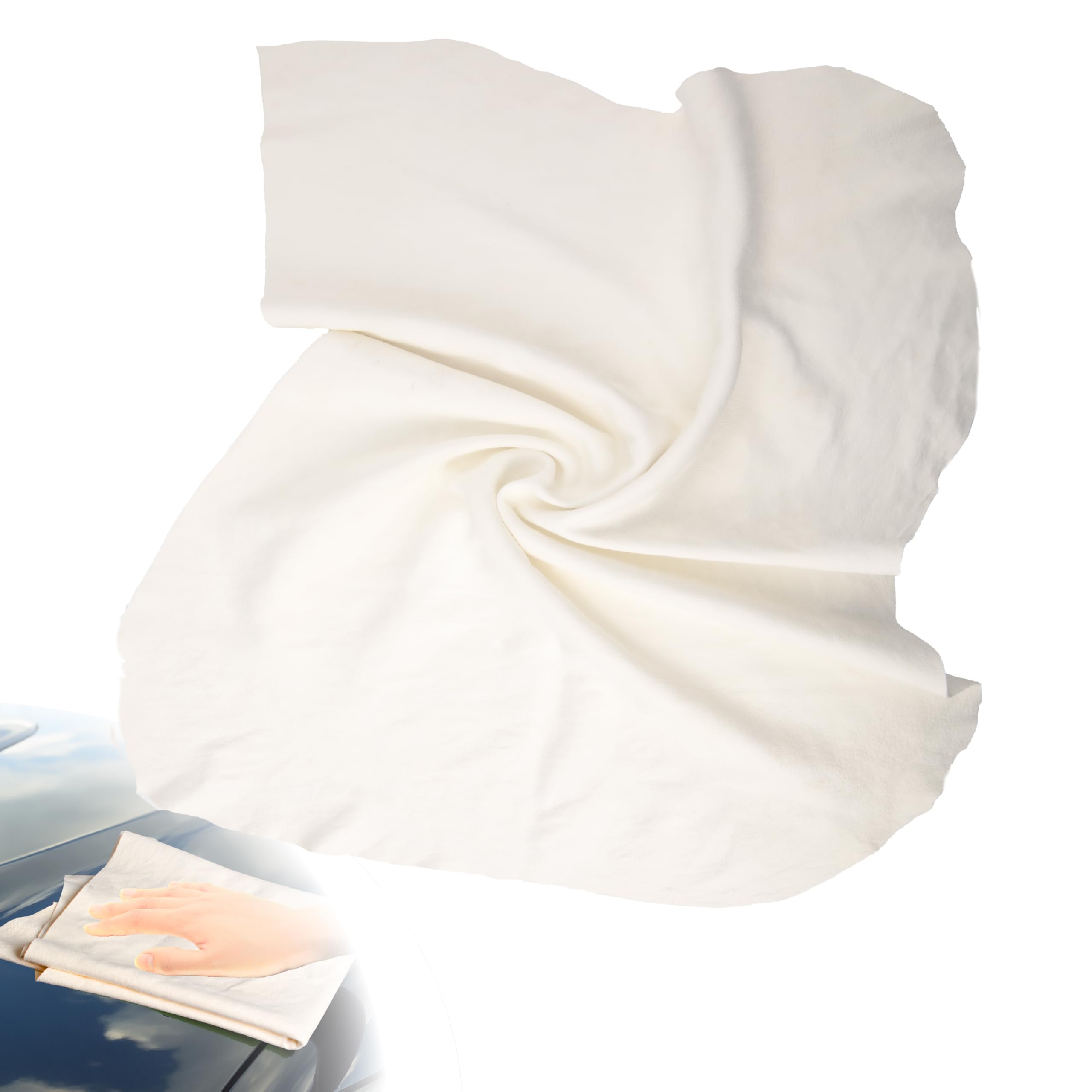 Chamois Towel for Car, Shammy Cloth for Car Drying 23.6" x 35"(5.7 sq ft), Absorber Towel for Car Chamois Cloth, Real Leather Reusable Washing Shammy for Car Drying, Window Glass Cleaning, Home