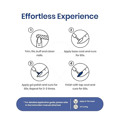 Miniatura 8 de Beetles - Esmalte de uñas de gel azul oscuro de 0.5 onzas líquidas, color sólido, lámpara LED UV, decoración de manicura, salón de diseño artístico