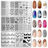 Arbuya Animal Print Nail Stamping Plates Set of 3 - Leopard, Zebra, Snake Skin & French Manicure Designs for Wild & Chic Nail Art Tools for DIY Print Manicure Salon Design Gift Supplies