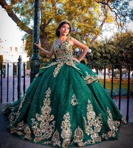 Gold Lace Appliques Quinceanera Dresses Layered Tulle Sweet 16 Dresses Off Shoulder Vestidos De 15 Años with Bow2