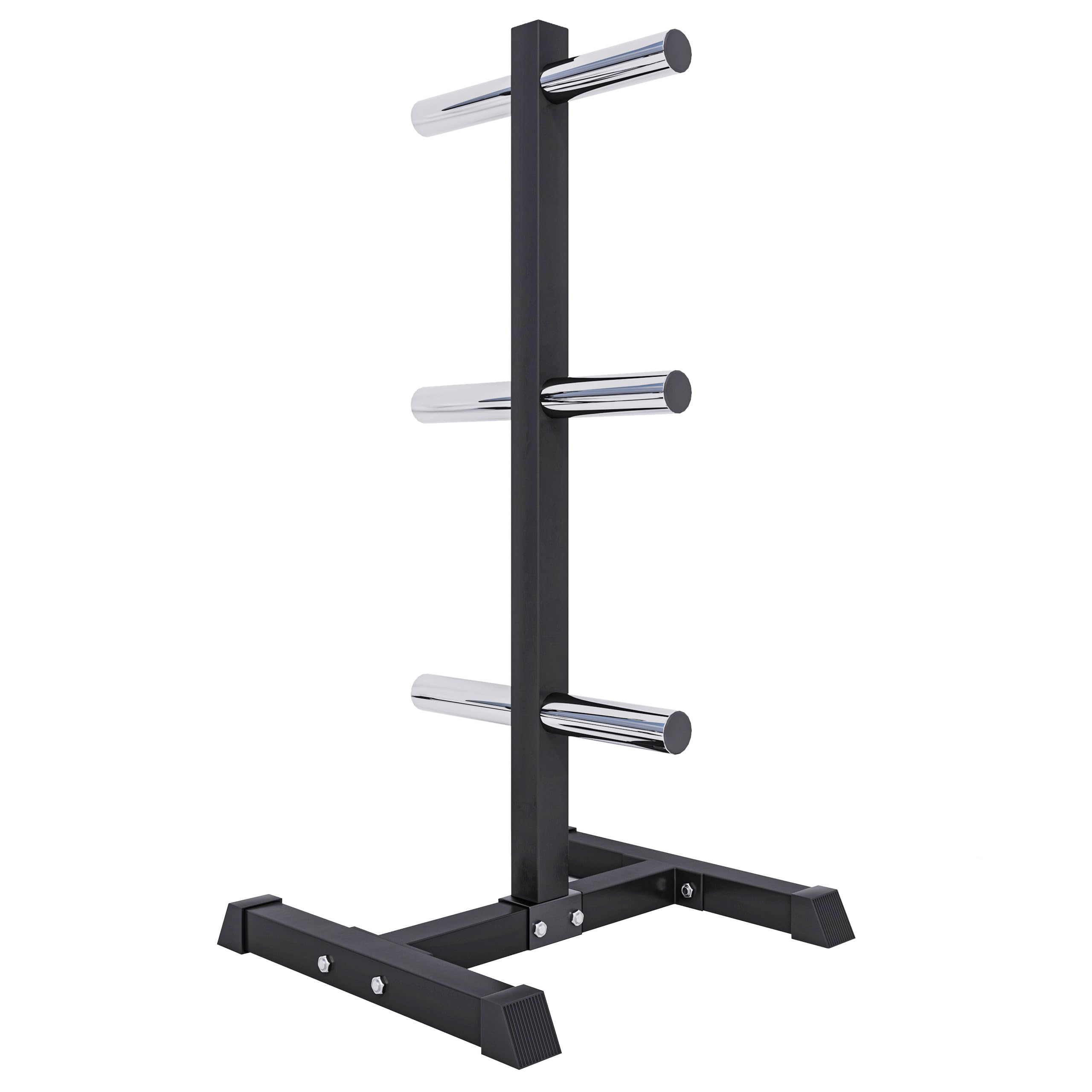Gorilla Sports® - Soporte para Discos de Pesas con 6 Discos de 50/51 mm, Color Blanco y Negro, soporta hasta 350 kg, Negro