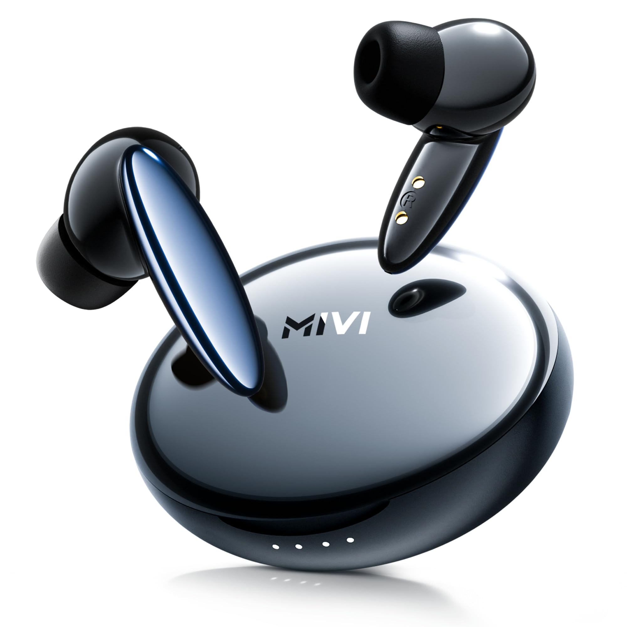 Mivi Opera ANC [Flagship Launch], True Wireless Earbuds with 35dB ANC, Hi-Res Audio, LDAC, 3D Soundstage, 60H Playtime, Spatial Audio, Transparency Mode, 13mm Drivers