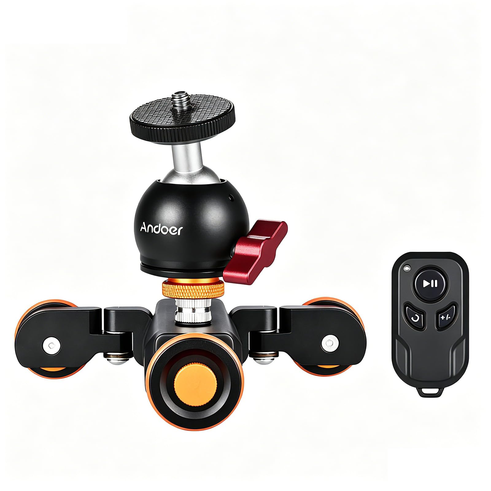 Andoer L4 PRO Dolly Motorizzato con Telecomando e Testa a Sfera, Slider Fotocamera Ricaricabile a 3 velocità per Fotocamera Leggeri e Telefono