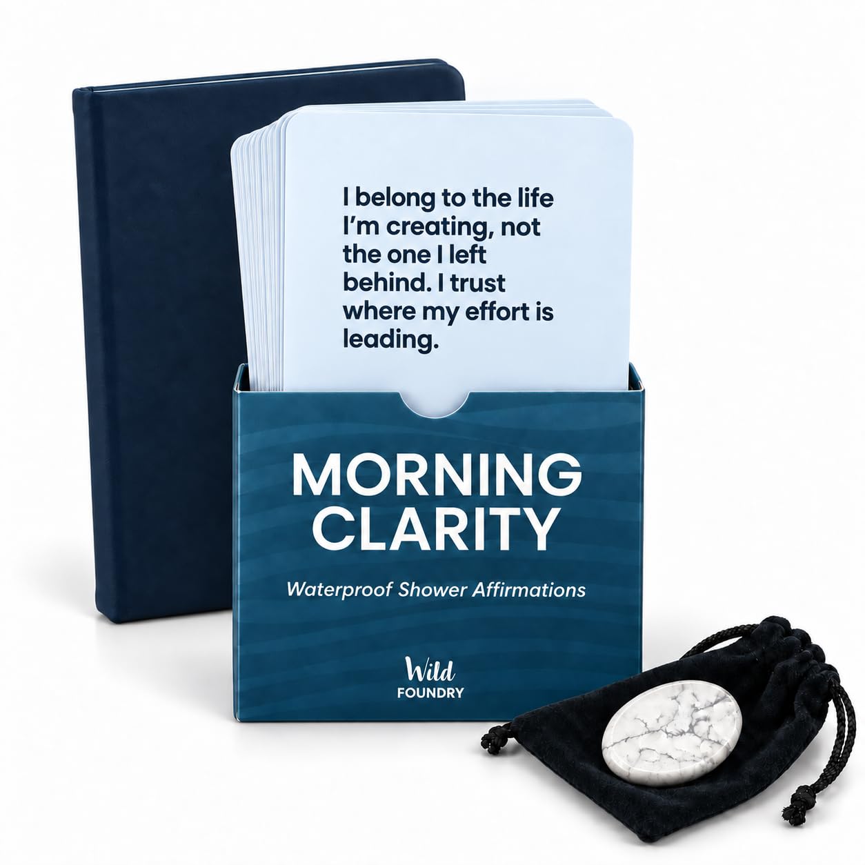Self Care Gift Set: Affirmation Cards & Howlite Stone -1