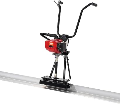 VEVOR Concrete Power Screed, 11ft Aluminum Board Straight Edge Bar Set, 4 Stroke Cement Finishing Vibrating Motor with Height Adjustable Handles, High Efficient Concrete Tools 6500RPM