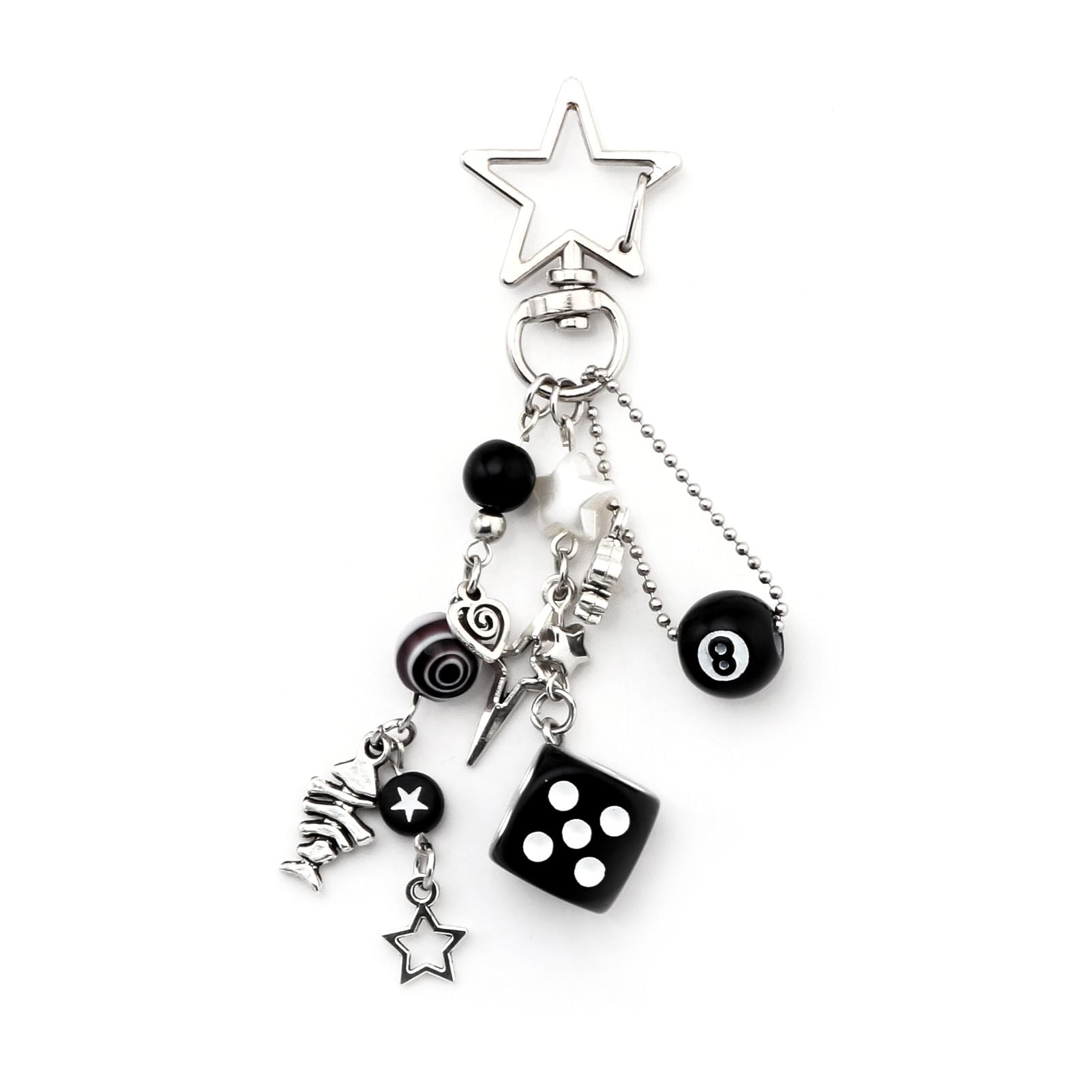 8 Ball Dice Charm Keychain,Cute Bag Purse Handbag Backpack Accessories