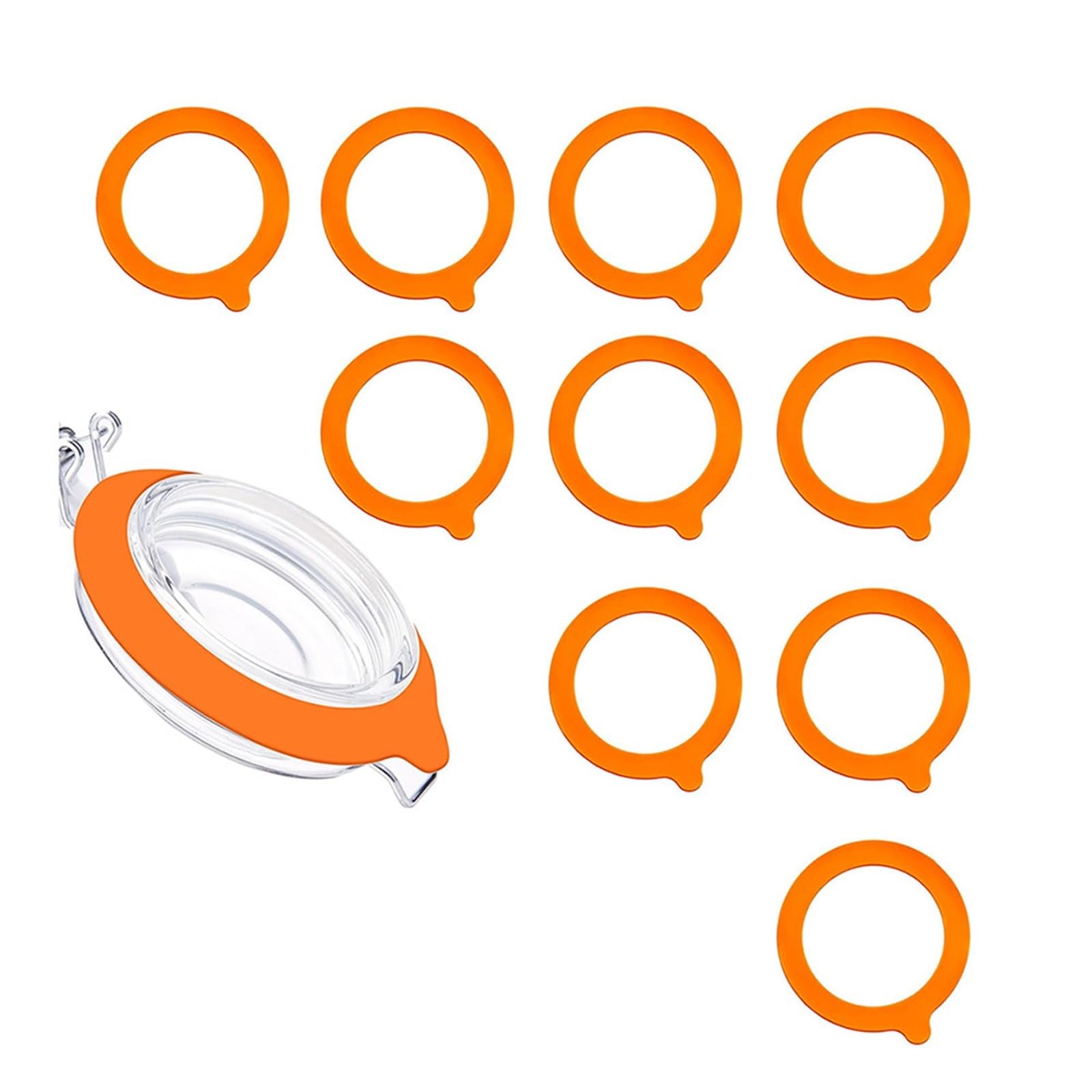 Hzomif Glass Jar Silicone Seal Rings 30pcs Silicone Canning Jar Gaskets Silicone Airtight Seals Leakproof Replacement Seal Rings For Glass Canning Jar Mouth(Orange)