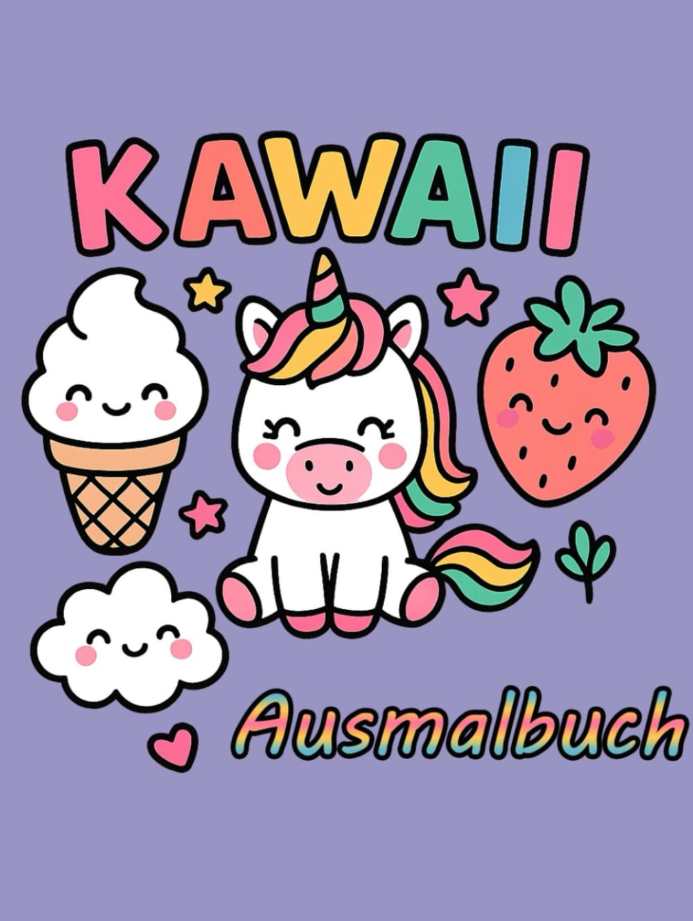 Kawaii Ausmalbuch: 50 niedliche Kawaii-Bilder zum Ausmalen Perfekt für Kinder, Teenager und Erwachsene – Stressabbau & kreative Auszeit (Mein erstes Schreib- und Ausmalbuch)