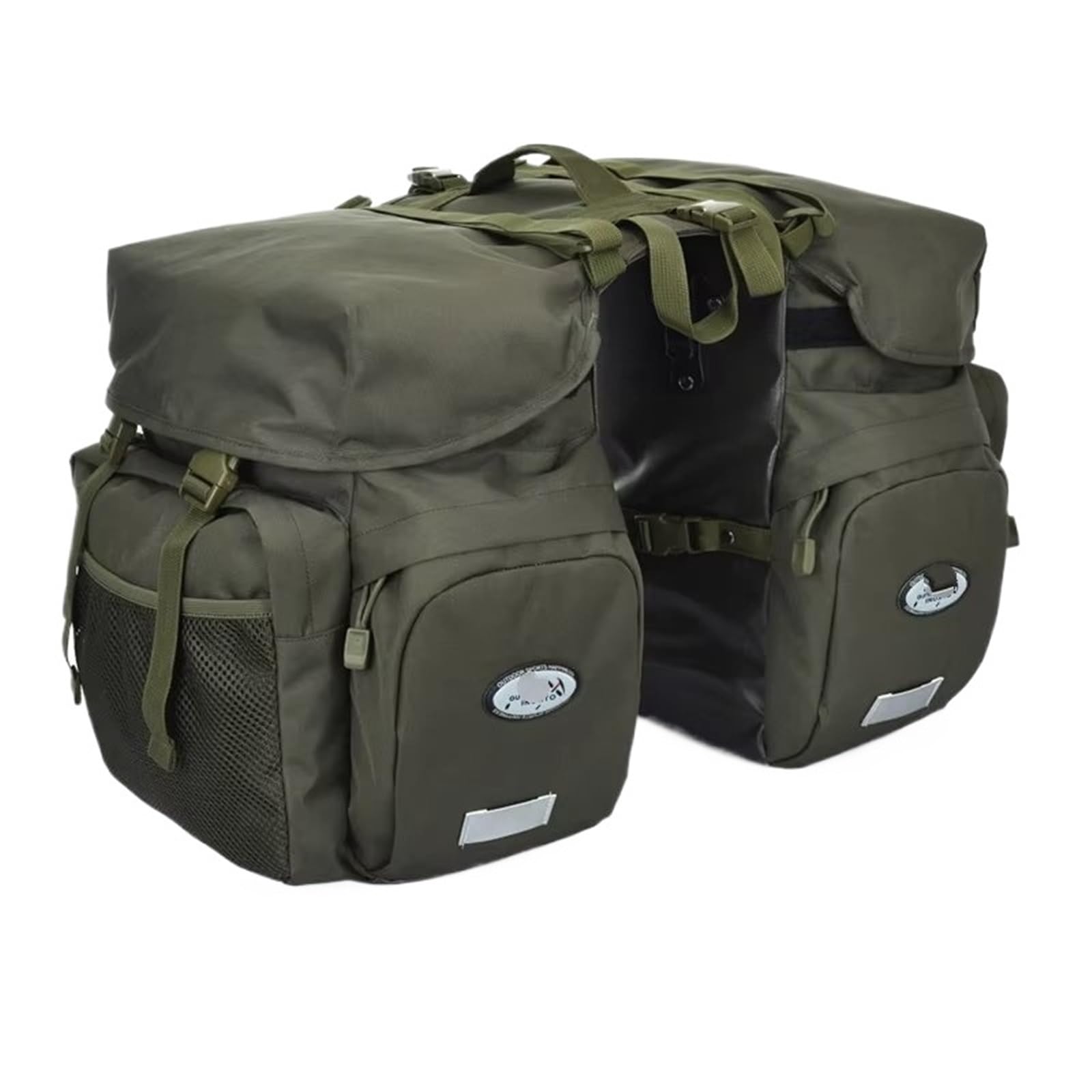 Bolsa de sillín Bolsa De Viaje para Hombre para Bicicleta Y Motocicleta Impermeable Opcional Bolsa para Sillín De Bicicleta Y Motocicleta Bolsa De Almacenamiento De Equipaje(Green Rain Cover)