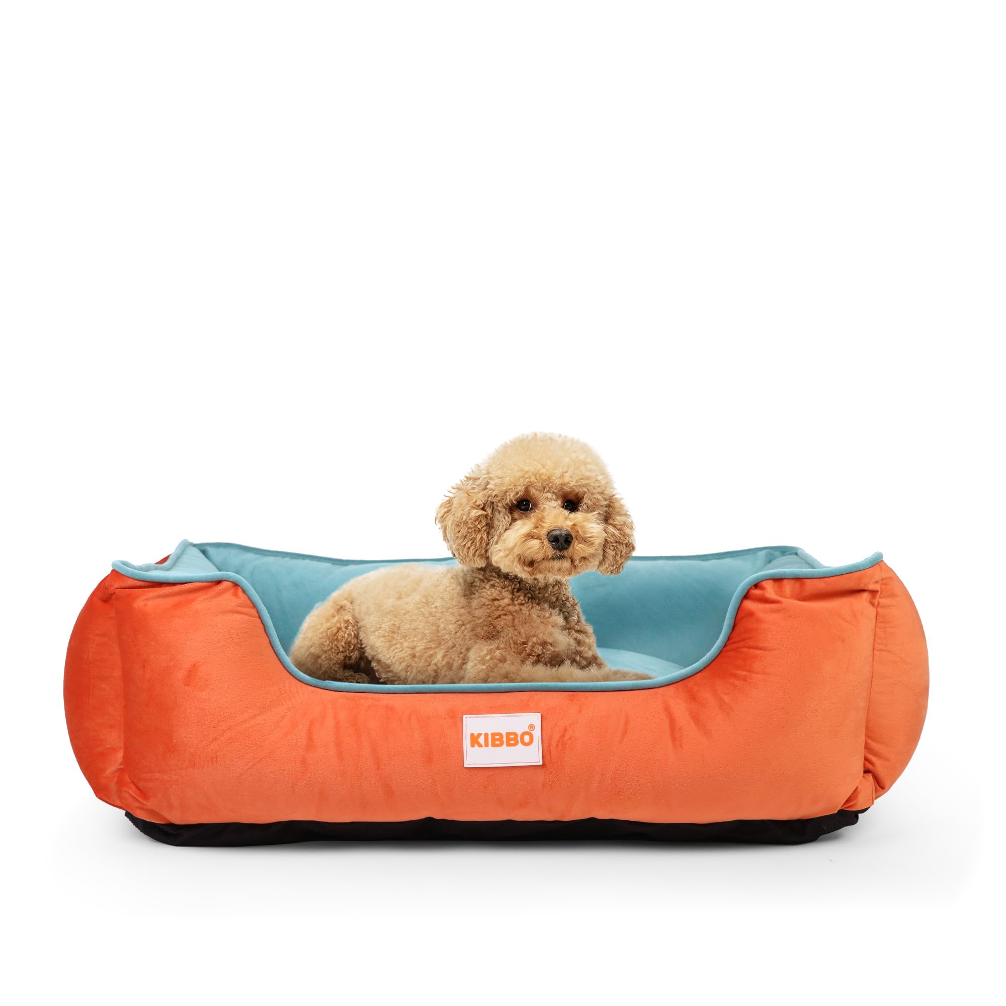 KIBBO Ultra Soft Premium Luxury Pet Bed for Dog and Cat|100% Polyfill Cotton, Washable Cover,Anti Slip Base| Medium & Large Size Breeds|Orange-Aqua (B0BRD2CGDX) Amazon Price History, Amazon Price Tracker