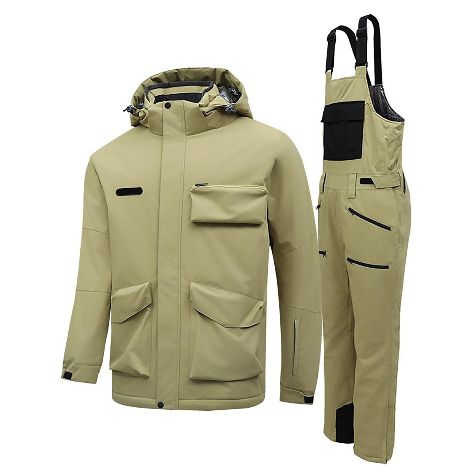 Sunnyuk Giacca Sci Uomo Completo da Sci Invernale Salopette da Snowboard Montagna Tuta da Neve Taglie Forti Elegante Termico Impermeabili Curvy