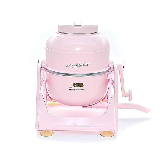 WonderWash Portable Washing Machine for Apartment & Tiny Spaces - Manual Hand Clothes Washer with Retro Design - Clean Laundry Anywhere with Our Countertop, Non-Electric, Small Washer - Pink