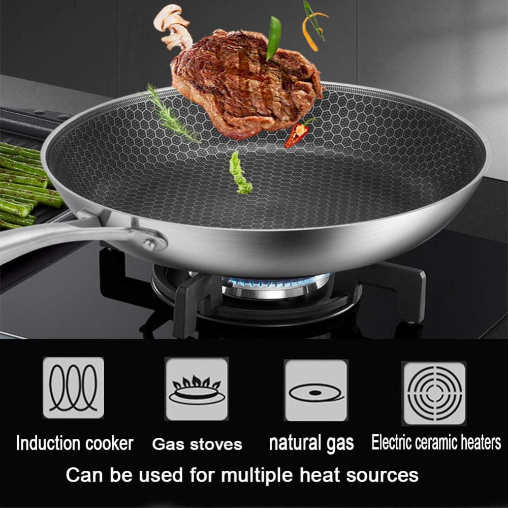 Pans,Frying Pan,Cookware 28Cm,Nonstick Coating Saute Pan, Stainless Steel Handle Woks & Stir Fry Pans,Suitable for A Variety of Gas, Easy to Clean Risotto Pans