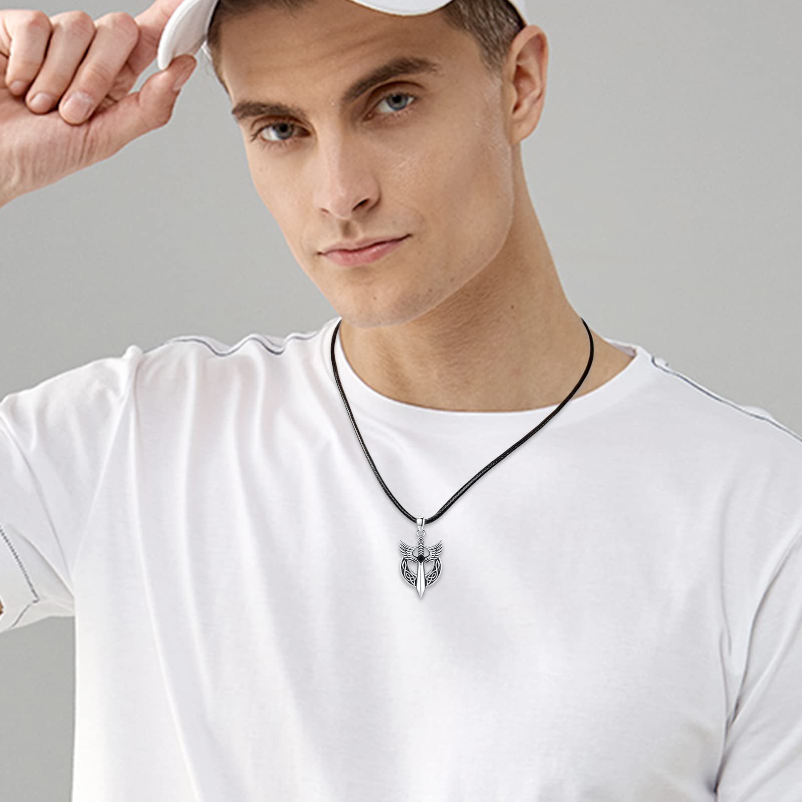 Wikinger Anhänger Halskette 925 Sterling Silber Nordische Viking Kompass Halskette Wikinger Pfeilspitze Schmuck für Mann Freund Bruder Damen