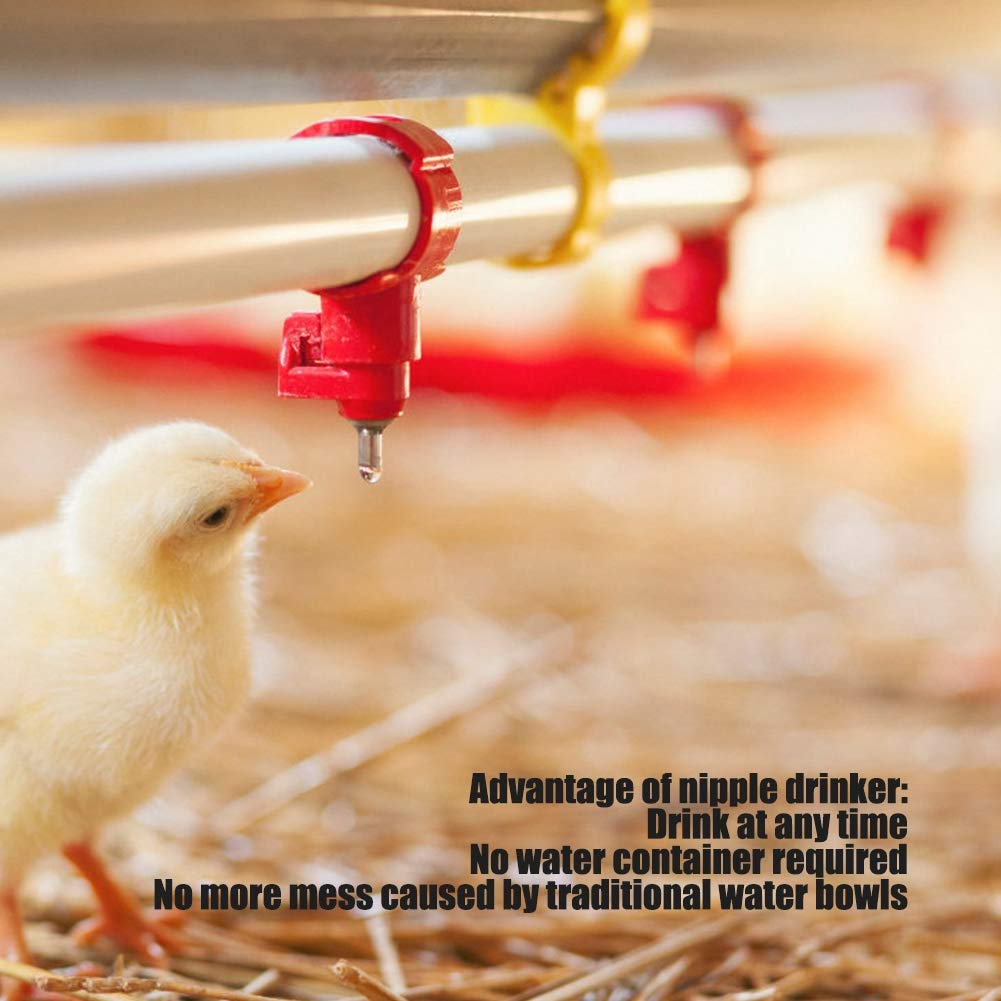 Tnfeeon 20 Pezzi Tettarelle Bevitore Per Animali - Per Conigli, Polli, Uccelli, Da Gabbia, Antiperdita - Foto 5