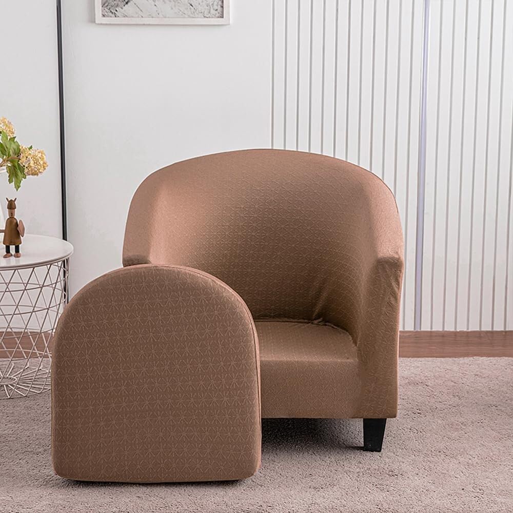 Copripoltrona Chesterfield, 2 pezzi, copripoltrona elasticizzato a 1 posto for sedie Tullsta, copripoltrona da cocktail(Camel)
