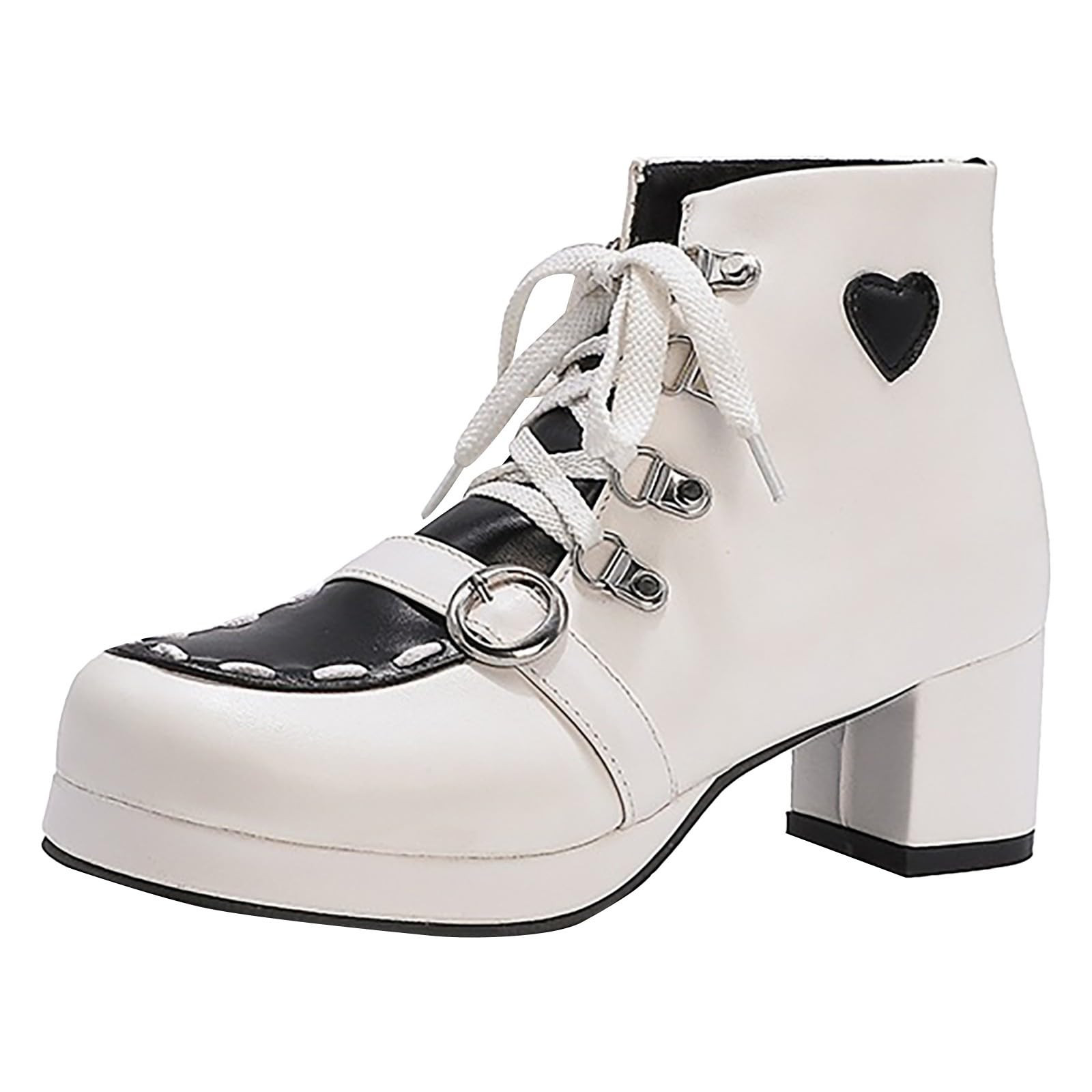 Genérico Botines Mujer Vestir con Cordones Plataforma Botas Punta Redonda Elegantes Zapatos Suaves Cómodas Caminar Bota Informales Antideslizantes Botin para Otoño Invierno Días Fríos y Uso Diario