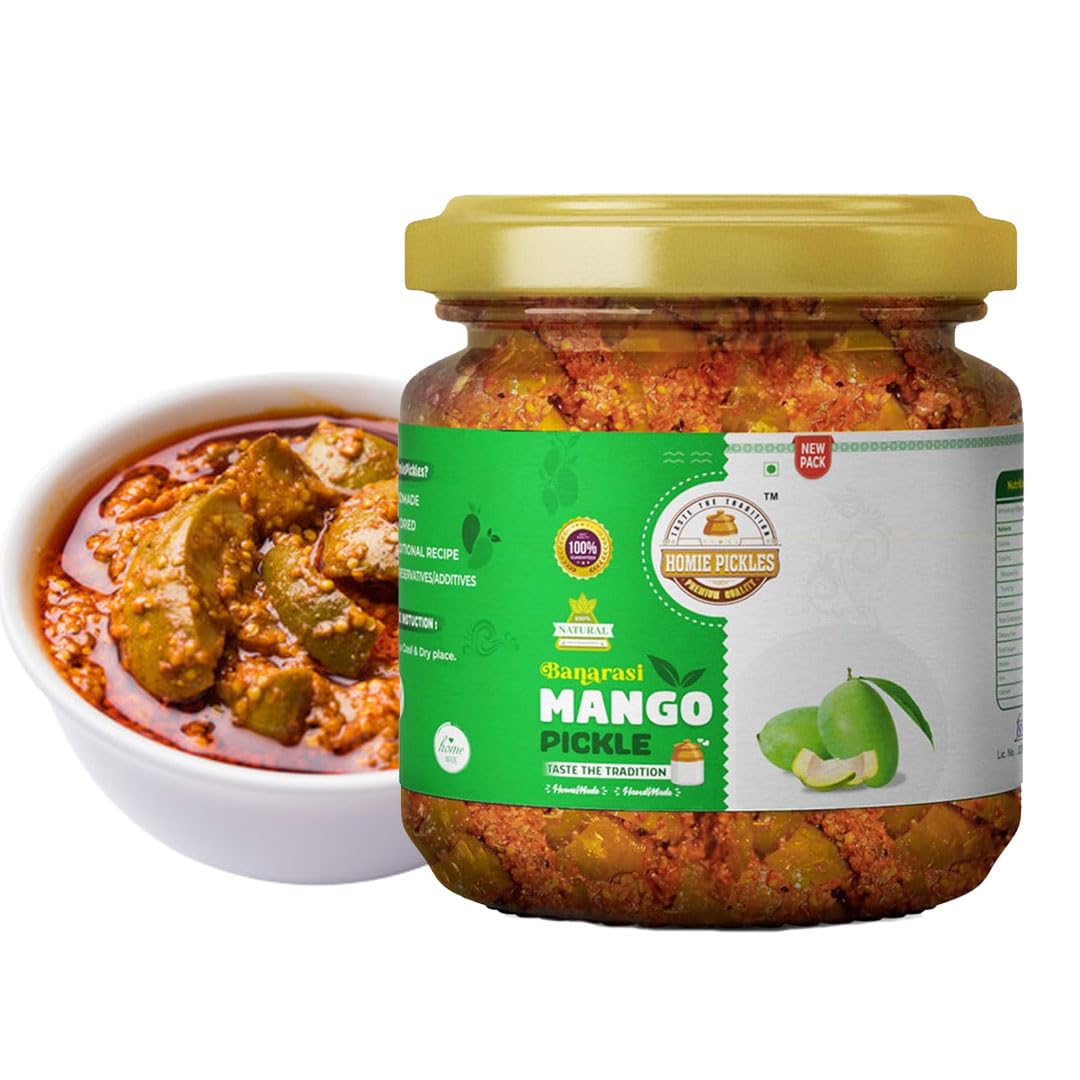 HomiePickles Spicy and Tangy Mango Pickles Homemade Aam Ka Achar in Fresh Mango Pickle 250gm