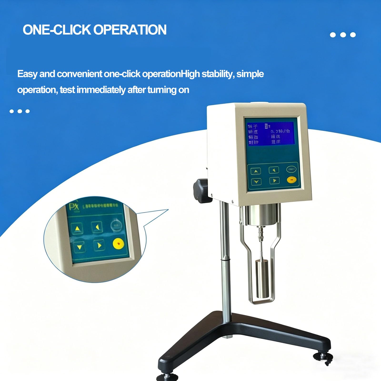 Viscosímetro rotacional Digital, medidor de viscosidad con 4 rotores y Pantalla LCD, Rango de 1 a 100000 MPa·s, Velocidad Ajustable, para mediciones de viscosidad de fluidos.