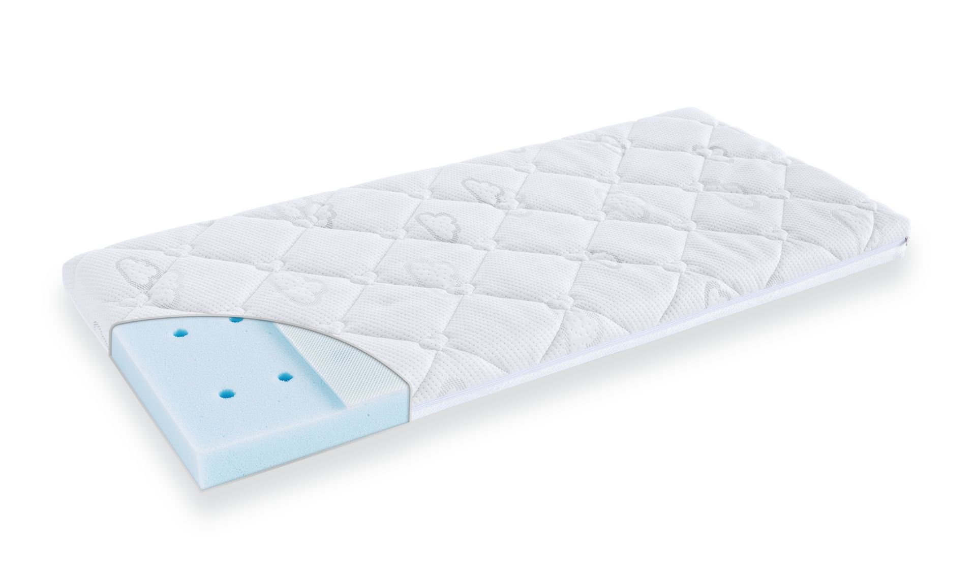 Träumeland Babymatratze Brise Light Exclusiv 43 x 80 x 6 cm für Beistellbett Roba/belüftete Premium-Matratze/punktelastischen Kaltschaumkern/Bezug Sleep-Safety-Multifunktionsstoff mit Tencel-Fasern