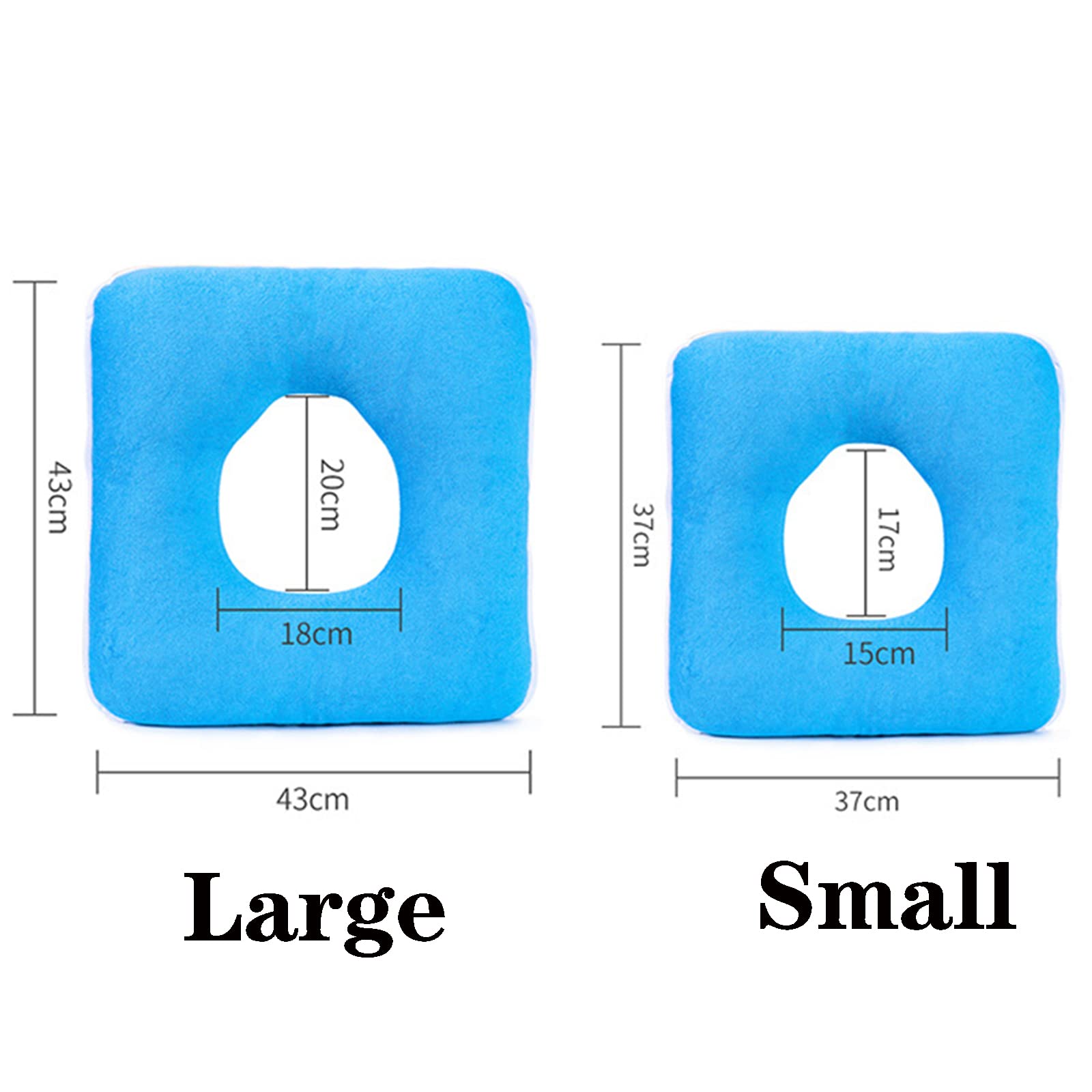 Donut Tailbone Pillow - Cojín para hemorroides para llagas en la cama Aliviar el alivio del dolor en silla de ruedas, Embarazo, Asiento de cojín en forma de donut para pacientes mayores,M,Gris (Blue