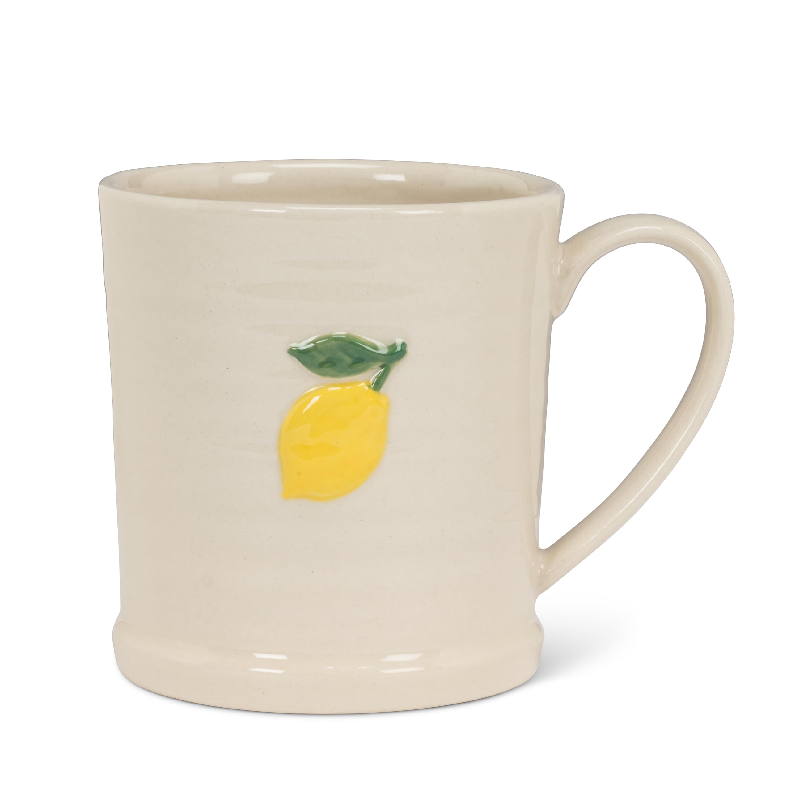 Rimmed with Lemon Mug, Stoneware, 12 oz Capacity, Multi-Color