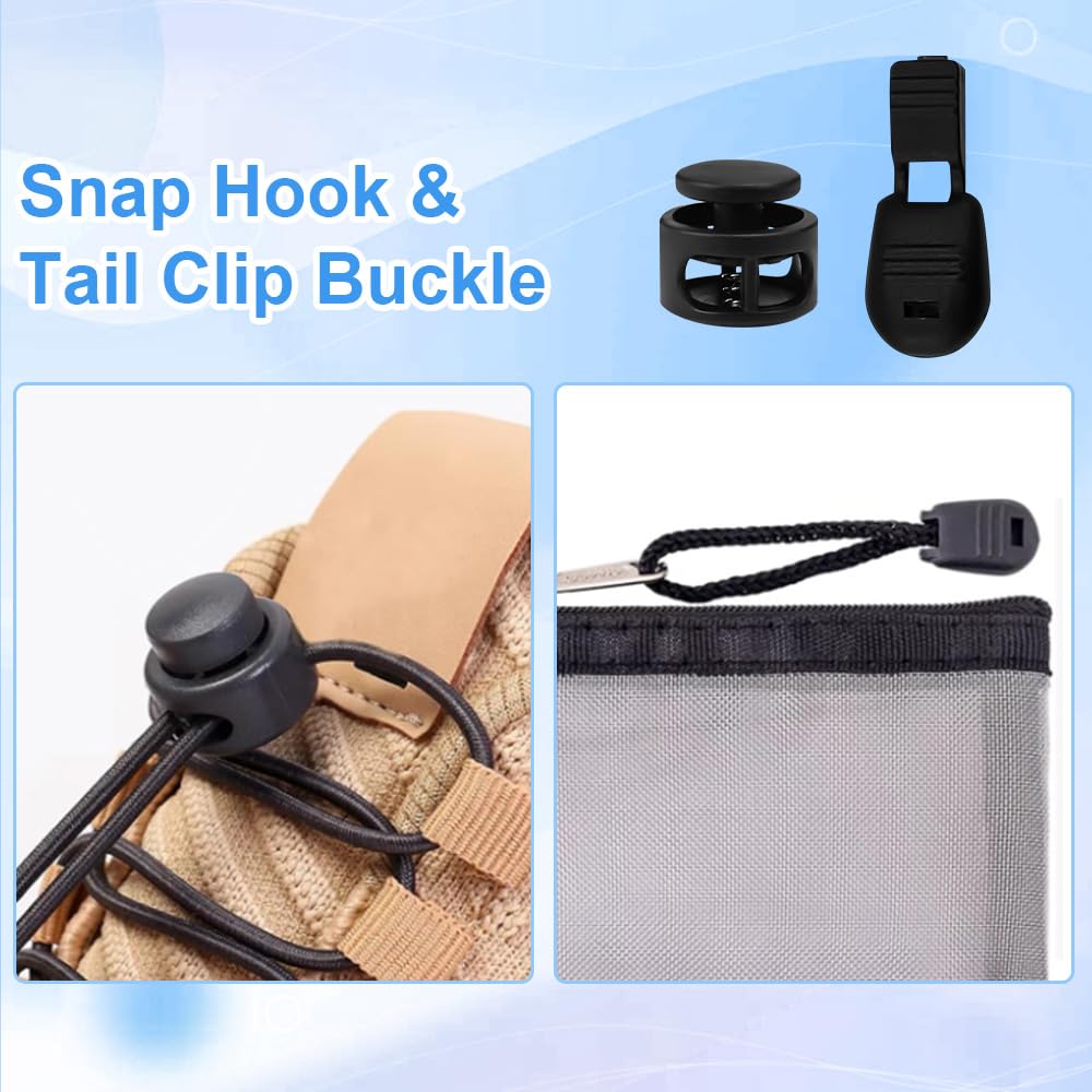 Set 55 Fermacorda A Molla - Colorati, Per Scarpe, Zaini E Tende, Garanzia A Vita - Foto 8