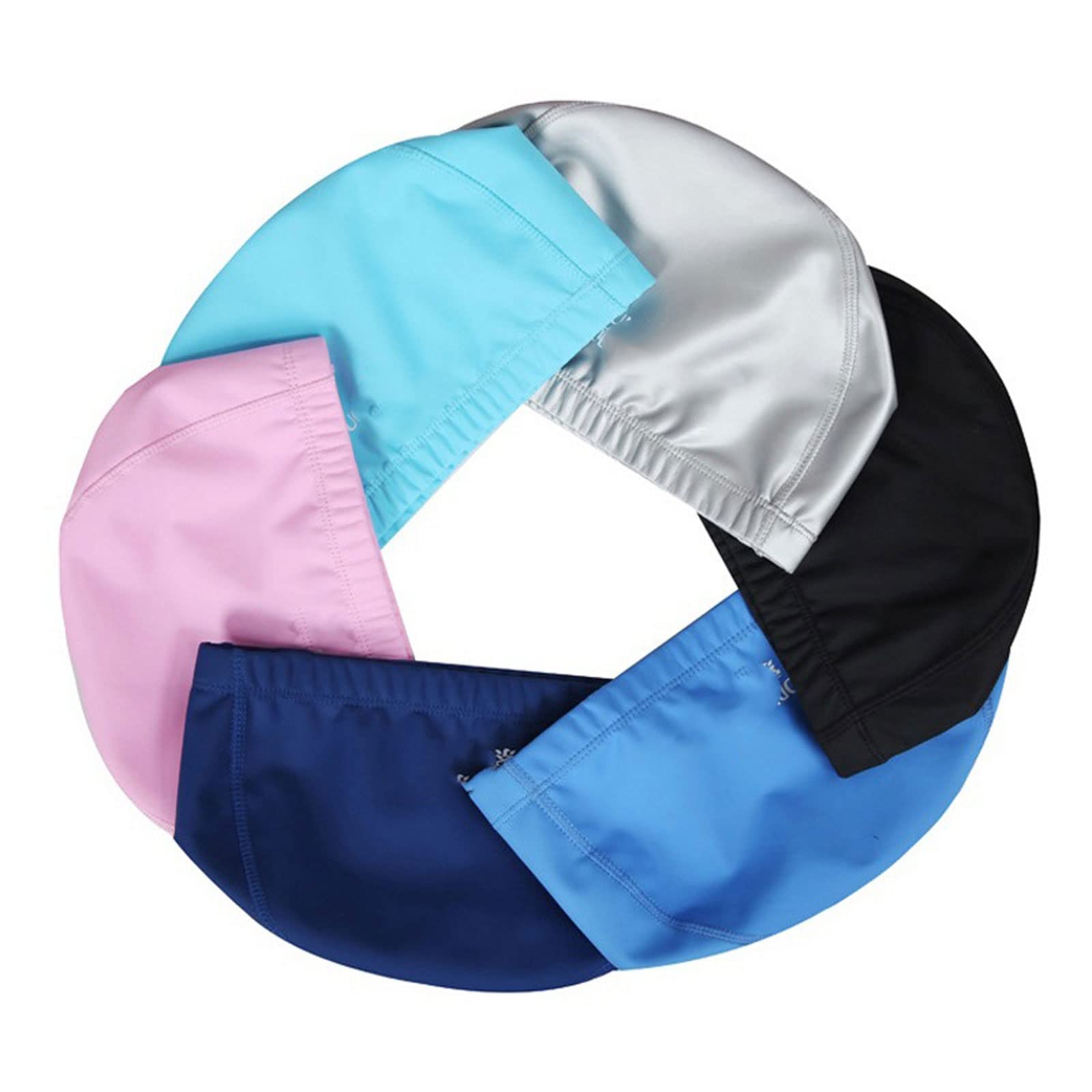 Bonnet de bain élastique imperméable en tissu PU pour protéger les oreilles des cheveux longs - Bonnet de piscine - Taille unique pour homme et femme (3)
