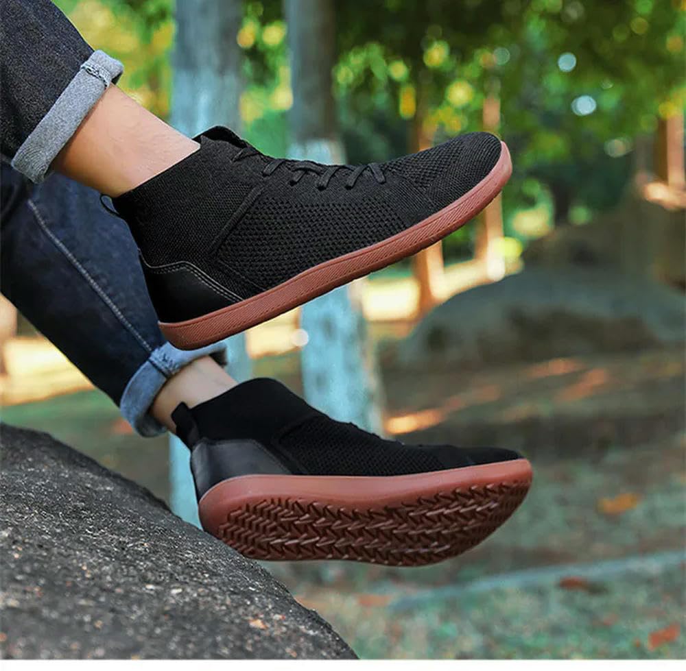 QXDZSW - Scarpe da ginnastica da uomo con punta larga, in rete, traspiranti, casual, alte e leggere, per ciclismo, sport e passeggiate, 2505 Nero, 41 1/3 EU