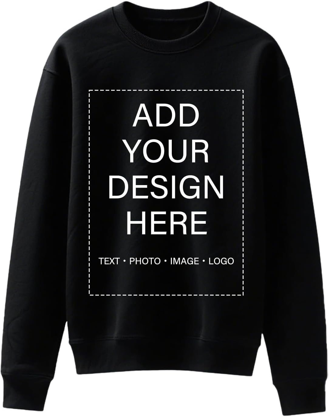 Custom Sweatshirt Long Sleeve Crewneck Photo Text Front Back Cotton Unisex