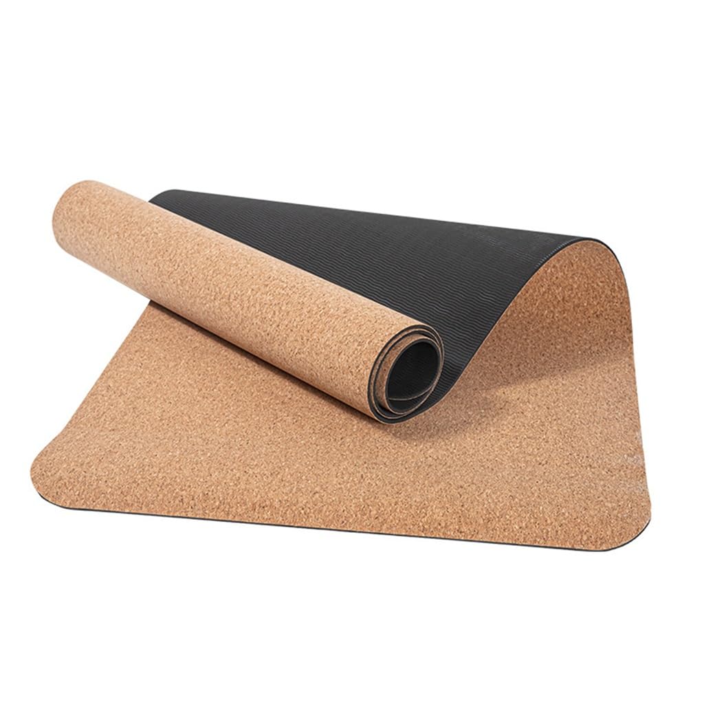 RajoNN Tappetino Yoga in Sughero Ecologico 72 * 24 Pollici * 5 mm Tappetino Yoga Caldo Extra Spesso Tappetino Antiscivolo Ammortizzante per Fitness ed Esercizi