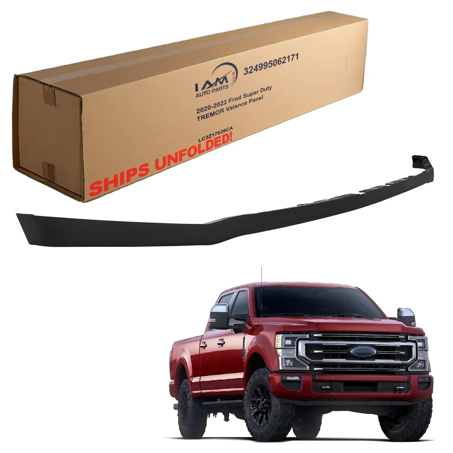 IAMAUTO 062171 Compatible with 2020-2022 Ford F250 F350 Super Duty Tremor Front Lower Valance Panel (Approx. 2" in Height) for Tremor Edition (Will NOT Fit Any Other Year Models)