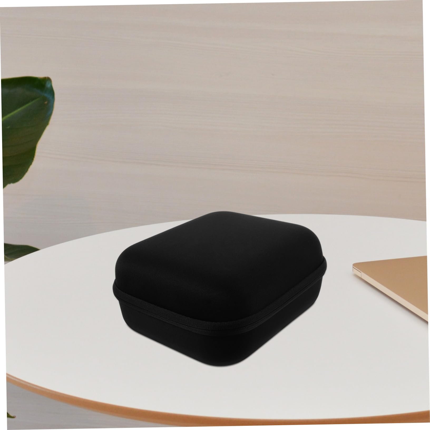 SHINEOFI Estuche Rígido EVA para Auriculares con Cremallera Resistente Golpes y Polvo con Dos Bolsillos de Malla para Accesorios para Transporte Diario y Actividades al Aire Color Negro