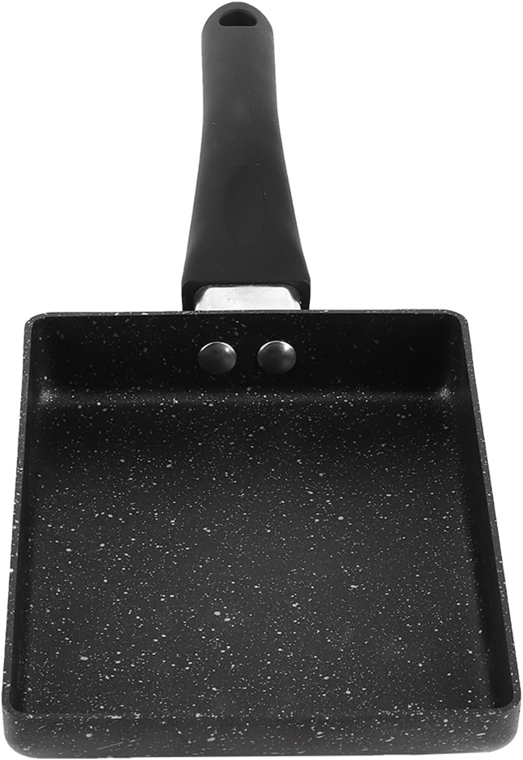 Tamagoyaki Rectangular Non Stick Saucepan, Black Omelet Frying Pan with Plastic Handle, Wide Heating Bottom for Eggs Sandwiches Crepes, Aluminum Alloy Tool for Home Cooking
