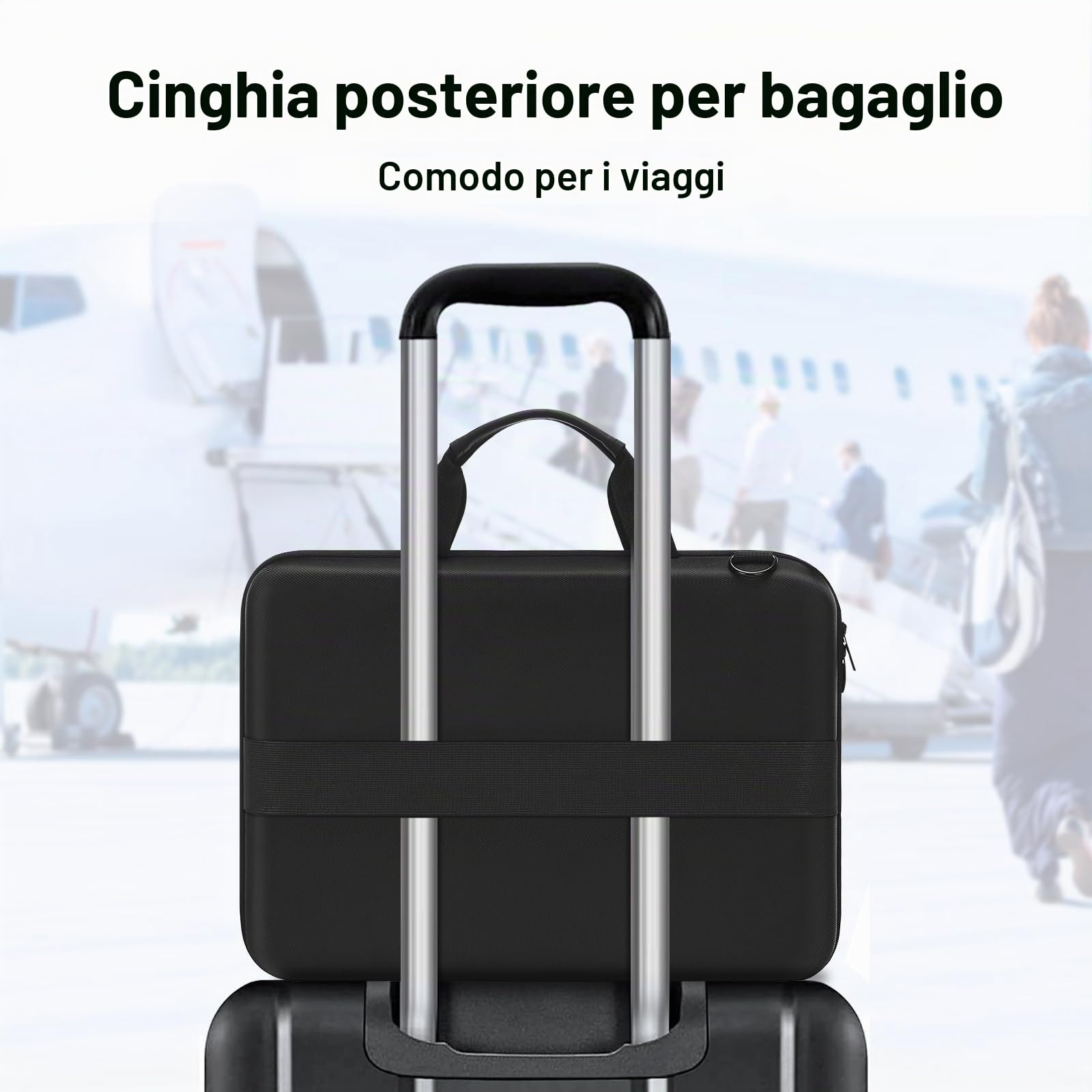MOSISO Custodia Rigida Laptop Uomo Donna 15-16 pollici Borsa Computer | con Cuciture Geometric Compatibile con Macbook HP Dell Lenovo Asus,15.6'' Borsa Laptop con Tasca Front Raised&Tracolla,Nero
