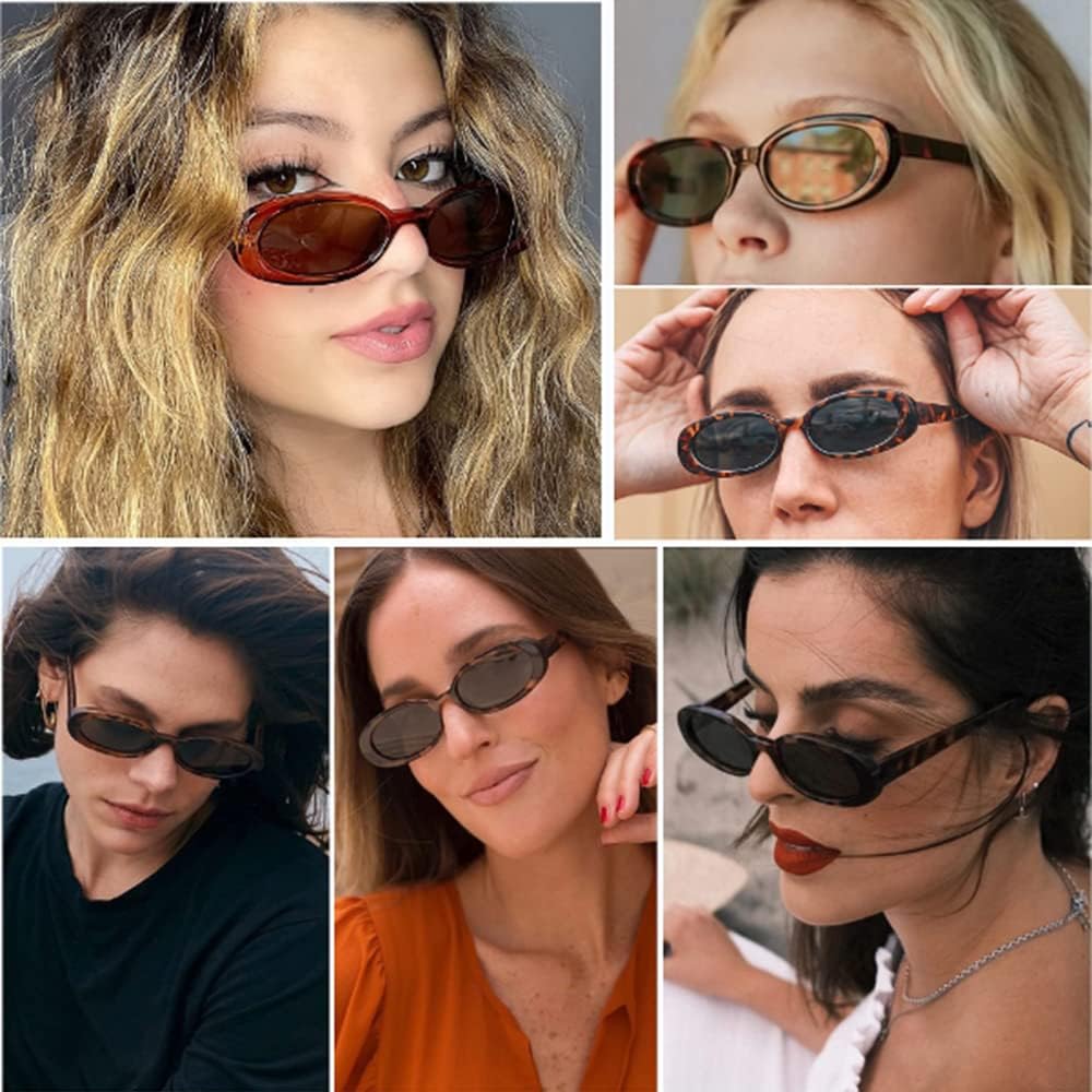 JUDOO Tiny Small 90s Sunglasses for Women Men Retro Oval Tinted Glasses - Image 8