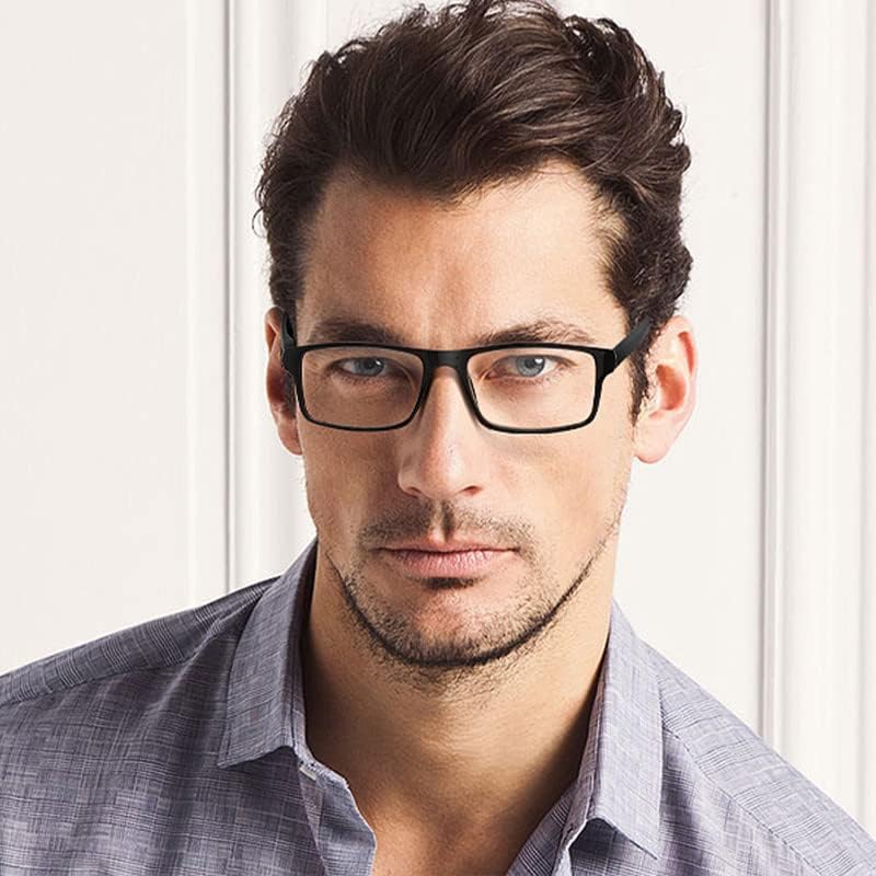 Miniatura 6 de Yuluki Paquete de 4 lentes de lectura con bloqueo de luz azul con bisagras de resorte para hombres y mujeres