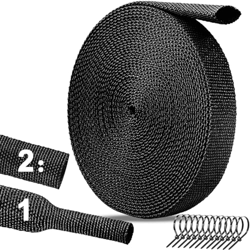 26 Ft-3/8 Inch 2:1 Heat Shrink Wire Loom Braided Cable Sleeves Heat Resistant Fabric Woven Shrink Tubing Wiring Harness for Protection Automotive Harness Cable Sheath Tubing Cable Management