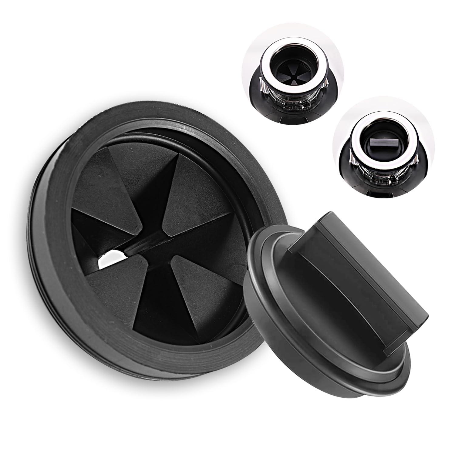 RQYEKDO Garbage Disposal Splash Guards 3 1/8 Inch，Rubber Garbage Disposal Drain Plugs and Covers, Food Waste Disposal Stopper Accessories for Waste