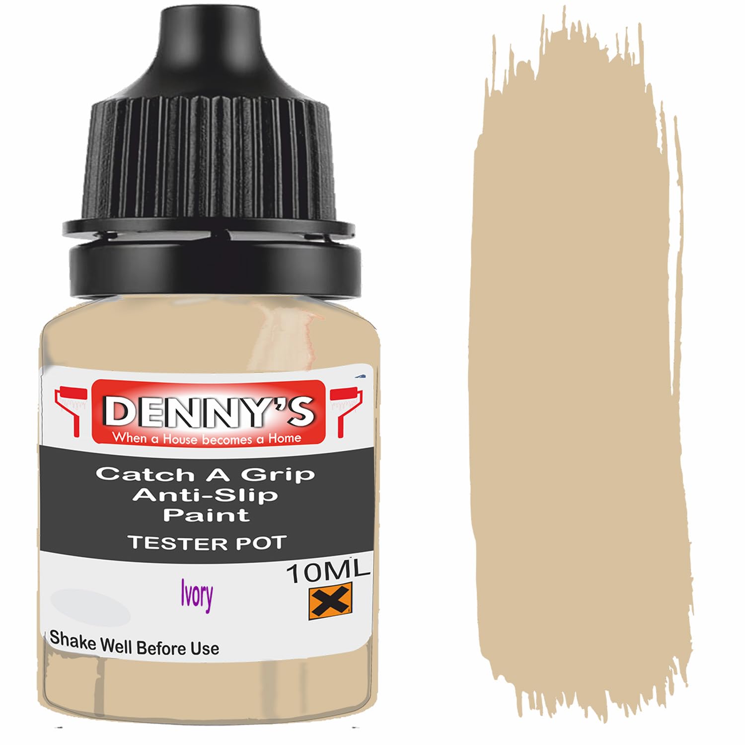 SCOOBYS PAINTS BACK IN THE MIX Catch A Grip Anti Slip Floor Paint – Non Slip Coating for Steps, Railings & Garages – 170 Colours, High Adhesion, Quick Dry, Multiple Sizes (Ivory, 10ml Tester Pot)