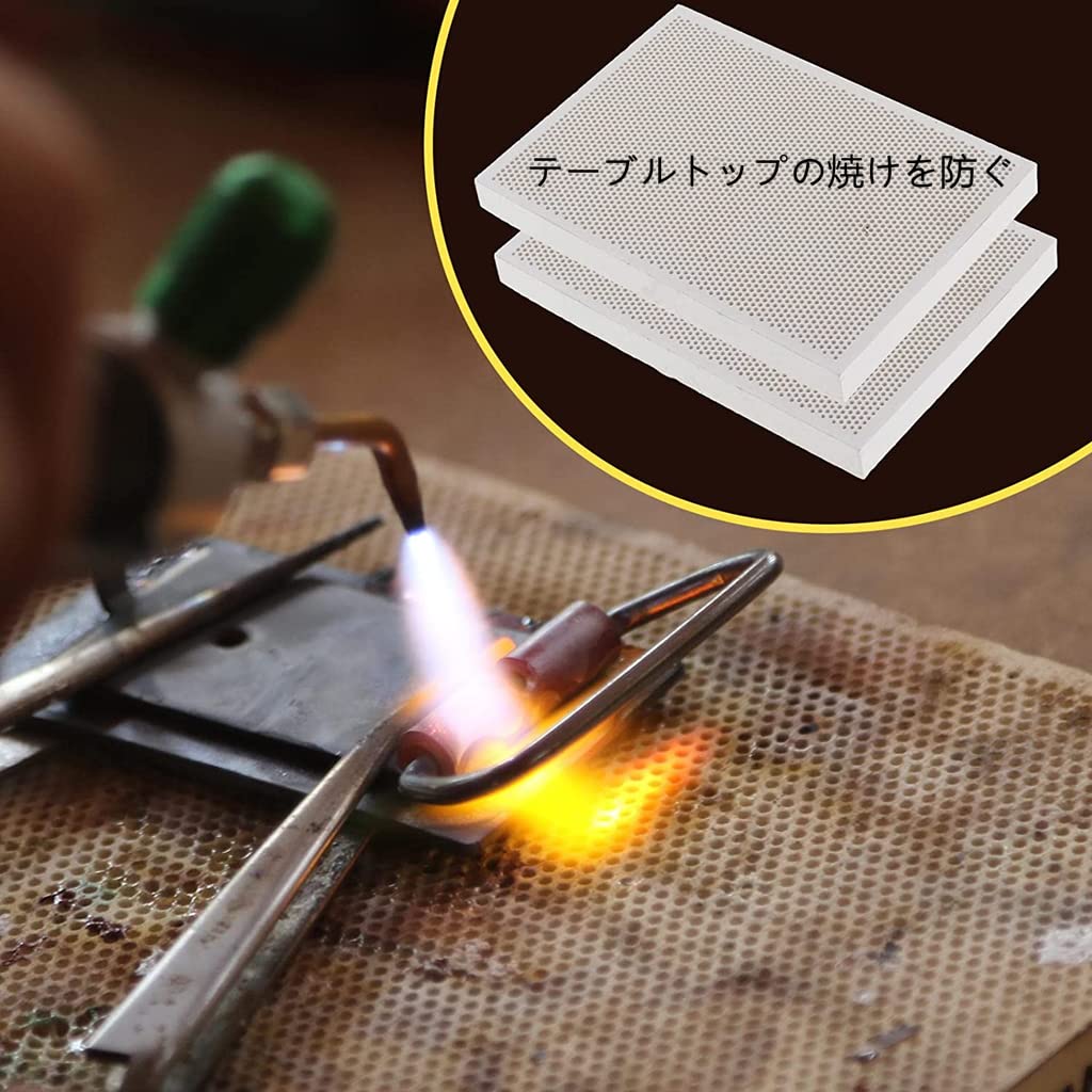 SHANGUP 2個入り 耐火れんが 2000ºF 耐火ボード ブロック セラミックハニカムはんだボード 宝石作業ツール ハニカムセラミックプレート