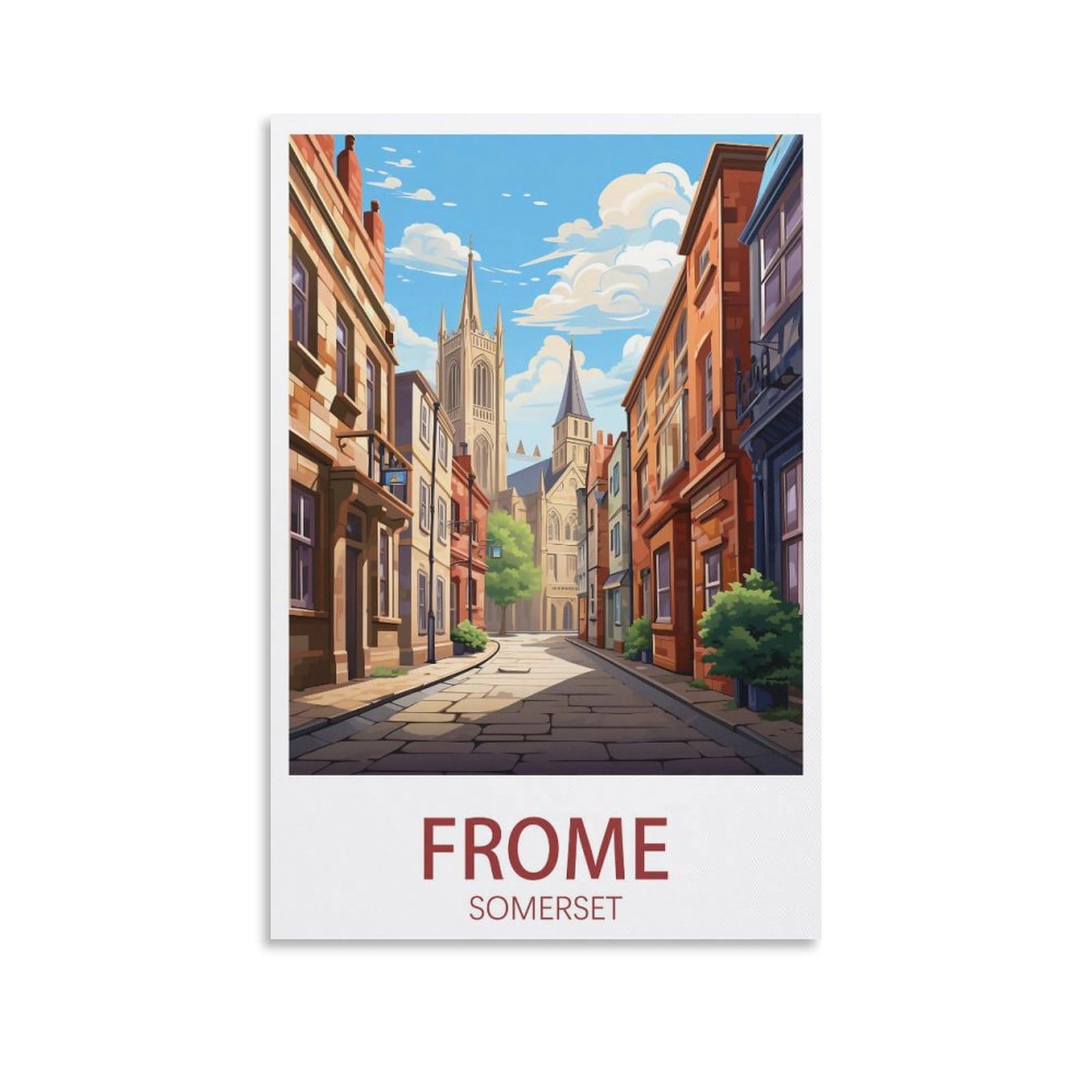 EZMLFA Diamond Painting Art Kits,Frome Somerset,5D Diamond Painting Kit for Adults Beginners, DIY Full Round Drill Gem Art Kits for Home Decor 30x40cm
