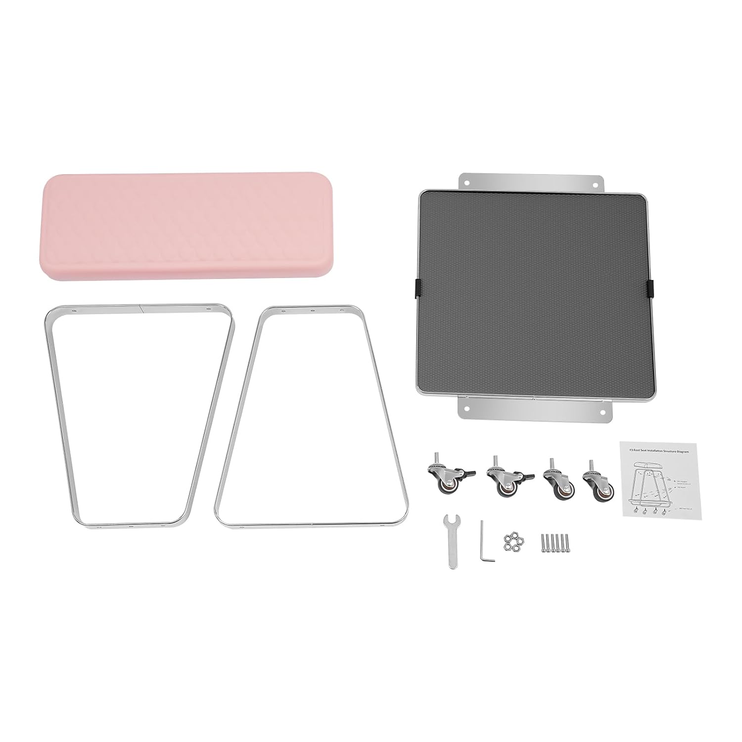 Pedicure Foot Rest for Nail Tech Nail Salon, Nail Stand,PU Leather Foot Nail Stand Rest for Home and Salon Use Pedicure Station (Pink)