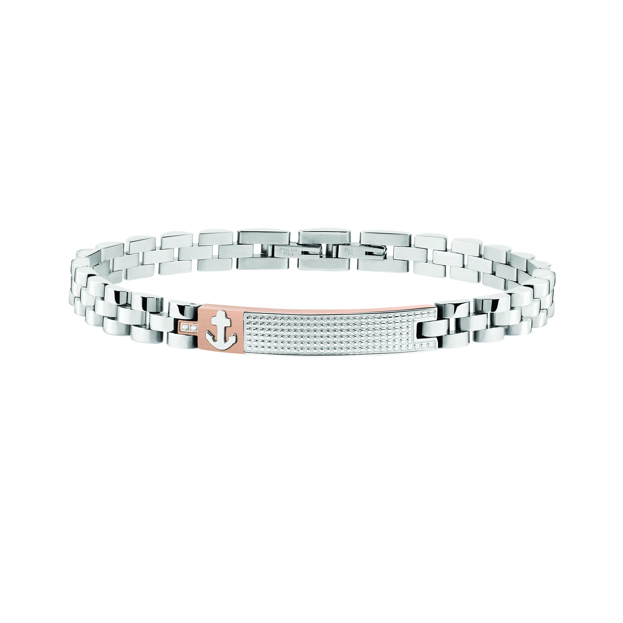 Sector No Limits Bracciale da uomo, Collezione MARINE, lunghezza 21 cm, in acciaio e PVD oro rosa - SADQ37