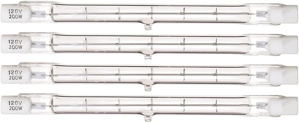 (Pack of 4) Halogen Double Ended J Type 118 mm (4.64 Inches) 120 Volt R7S Base T3/118mm (200)