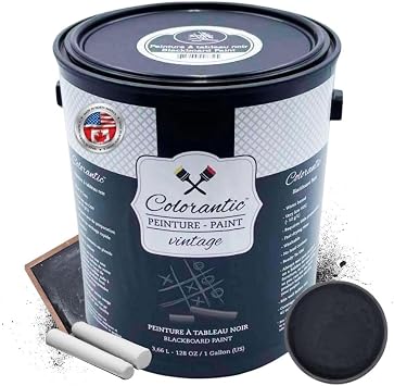 Colorantic | Chalkboard Blackboard Paint | Black Board Wall Home Decor Furniture Paint DIY Crafts Projects Gallon